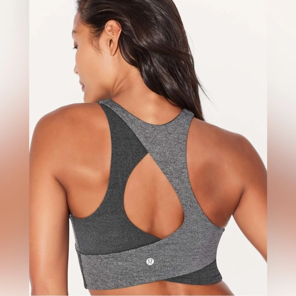 Lululemon Back‎ In Action Bra Heathered Black Size 4